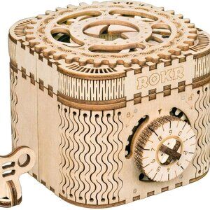 ROKR 3D Wooden Puzzle Mechanical Treasure Box Model DIY Brain Teaser Projects